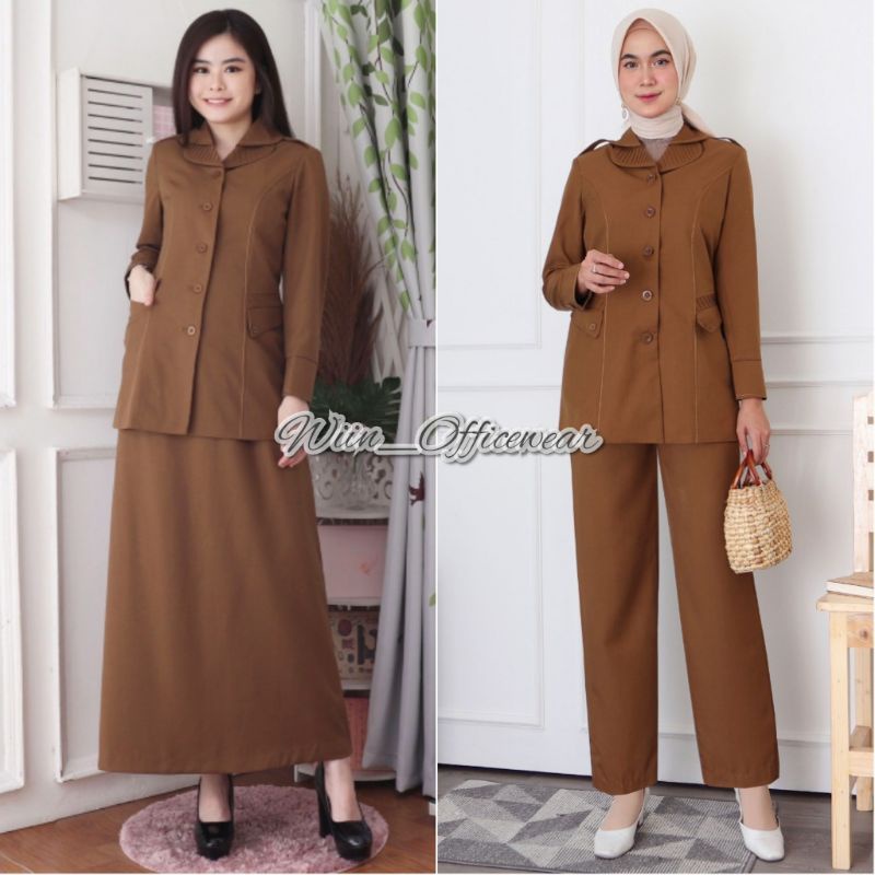 Blazer PNS ASN Seragam PNS Pemda Baju Dinas Setelan Jas PDH Wanita - 7010 Pemda Aceh