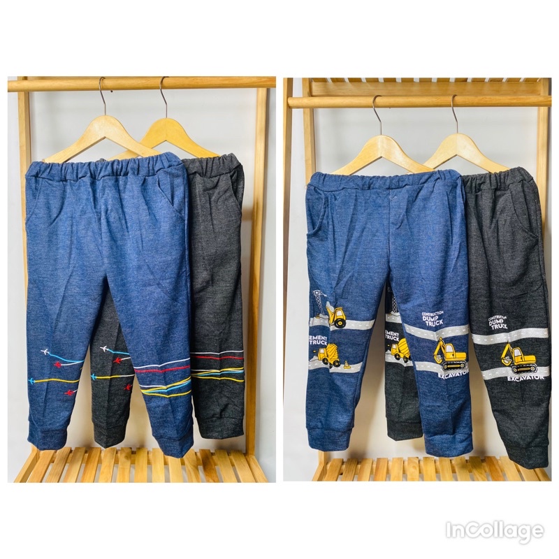 Celana panjang katun denim anak laki-laki-celana pesawat-celana dump truck 1-10 tahun