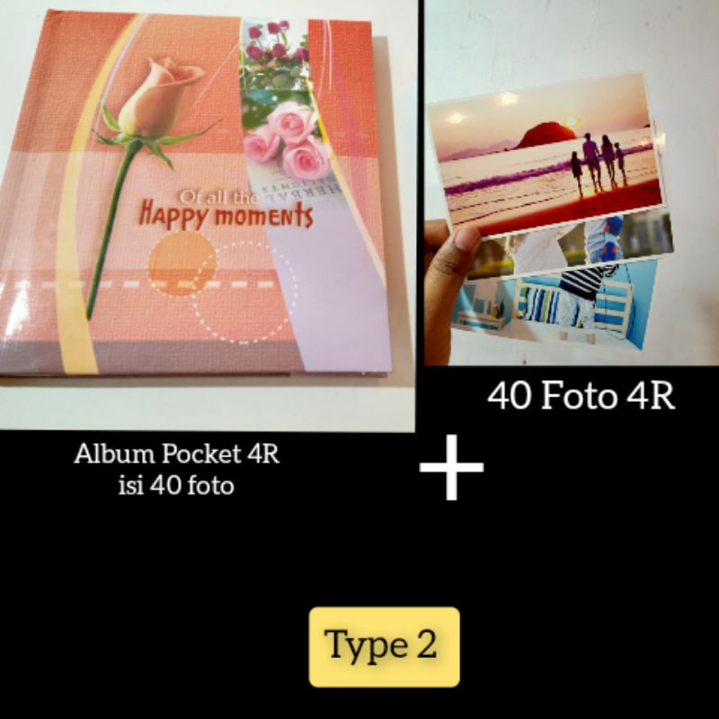 [ PAKET MURAH ] ALBUM FOTO + CETAK 4R 40 Foto FREE