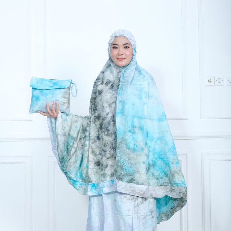 MUKENA JUMBO KATUN RAYON MOTIF TIE DYE / MUKENA JUMBO DEWASA  MURAH / MUKENA RAYON SUPER JUMBO