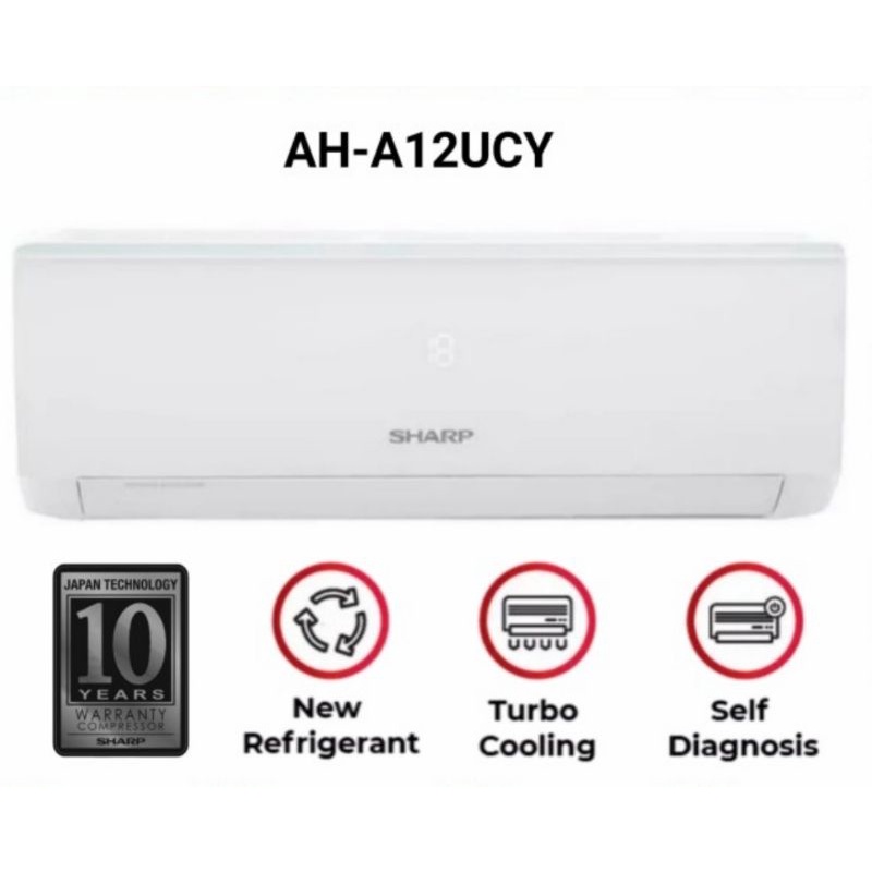 SHARP AC 1.5 PK Turbo Cool 1080W AH-A12UCY 12UCY R32 Standard 1 1/2 PK