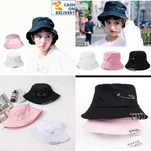 Bucket Hat Anting / Topi Bucket Anting Korean Look / Idol Kpop / Stylish and Trendy Laki Perempuan