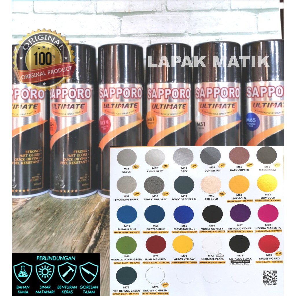 Paket Pilok Sapporo Ultimate Warna Standar dan Metalik 400ML