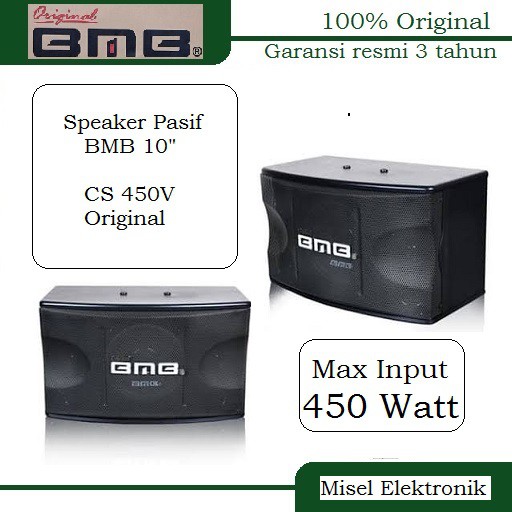 BMB CS 450V  Speaker Pasif Karaoke 10 Inch Pasif Woofer Bass Reflex Type