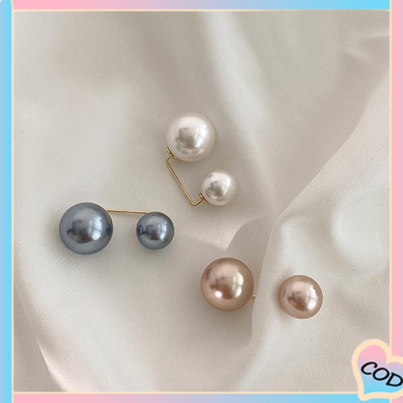 COD❤️3 Pcs/set Bros mutiara pin anti-silau gesper tetap pakaian dan celana gesper pinggang-A.one