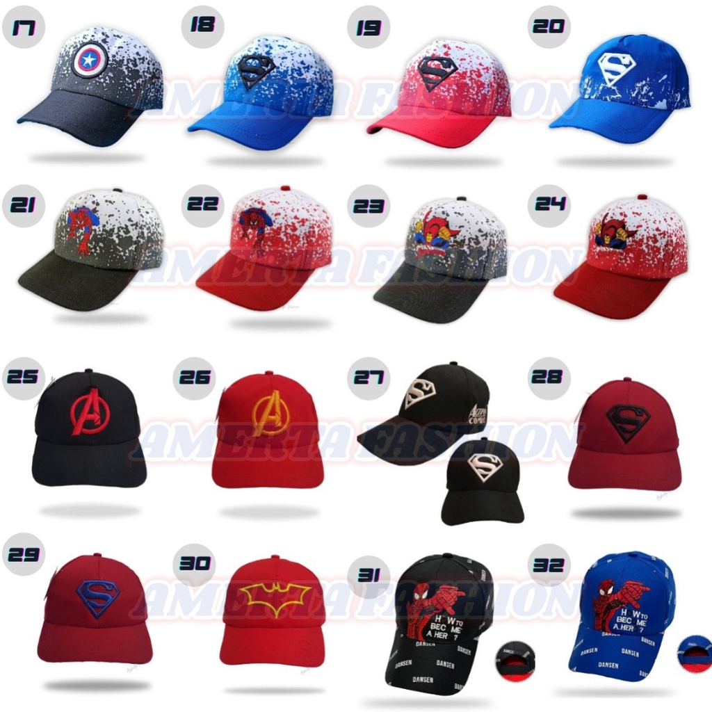 Topi Anak Laki Laki Perempuan SP 1 M 2 Cowok Cewek 3 4 5 6 7 8 9 10 Tahun  Baseball Karakter Sablon-1