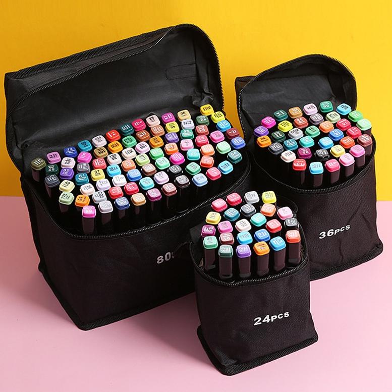 

BIG DISKON touch 80/60/48/36/24/12 Colors Twin Tip Pen Marker Set Dual Head Oily Alcoholic Sketch Markers Brush Pen For Draw Manga Animation Design Art Supplies ❄ 888
