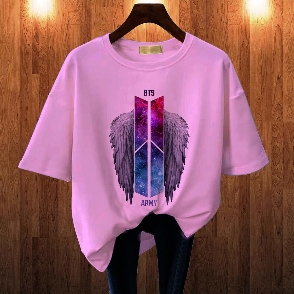 CALVIERO SHOP - BAJU KAOS WANITA DEWASA PRINT CASUAL BTS WING