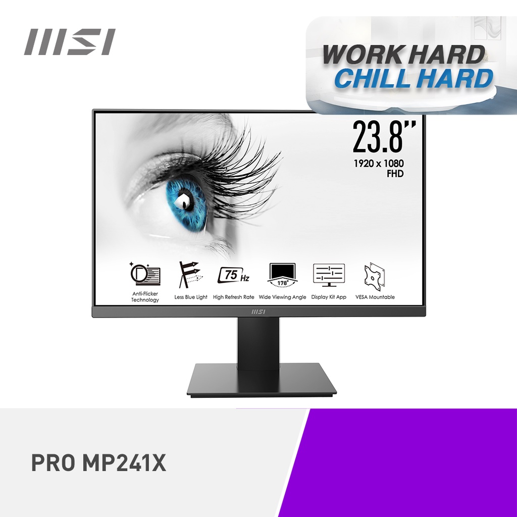 LED MSI PRO MP241X 24&quot; Eyecare 75Hz Full HD 1080p Business Monitor