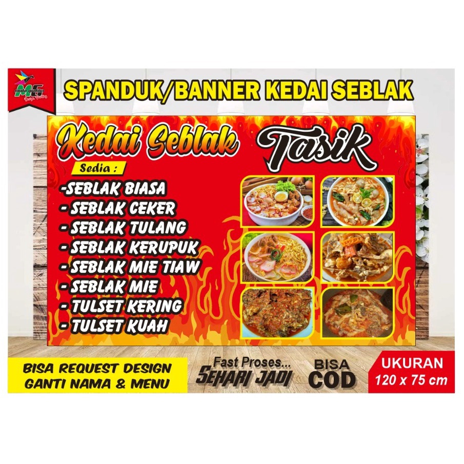 Jual Spanduk Kedai Seblak Banner Warung Seblak 120x75 Shopee Indonesia