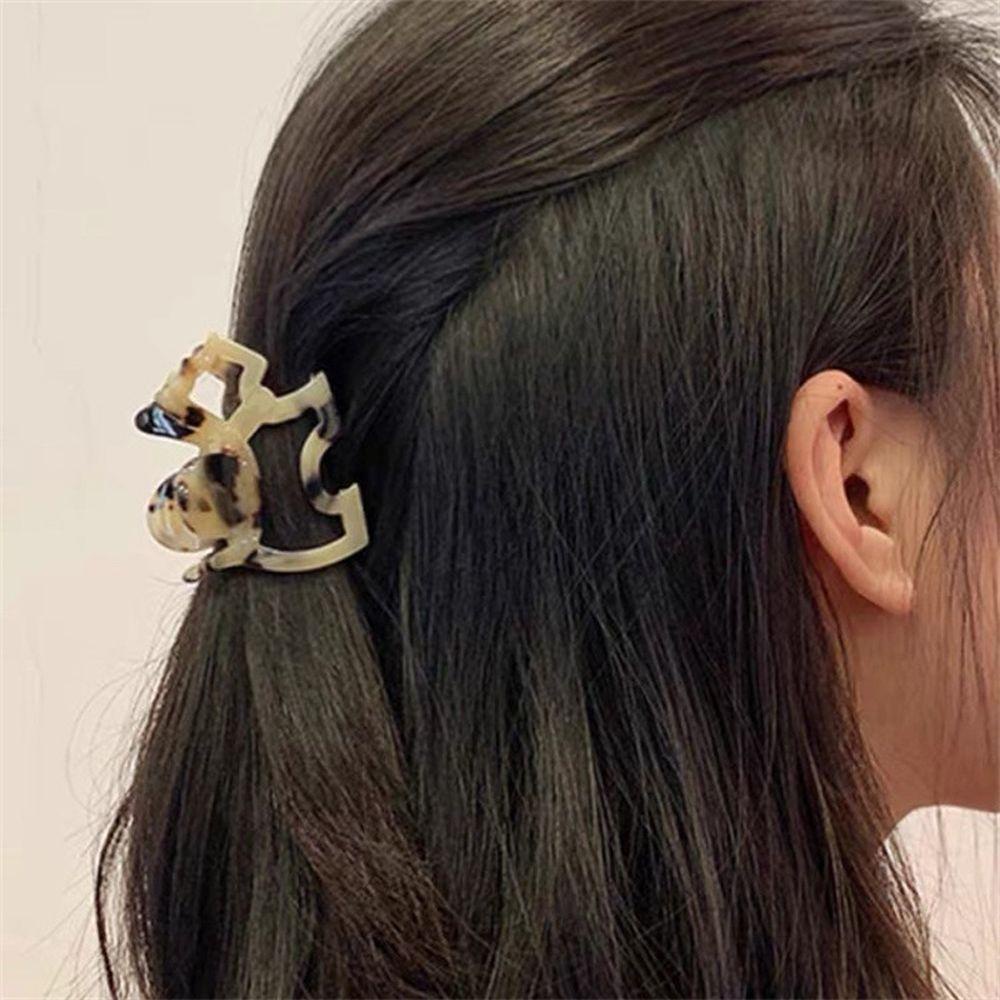 Needway Dog Hollow Hair Claw Sweet Retro Multi-Warna Desain Fashion Harian Gadis Gaya Korea Klip Rambut