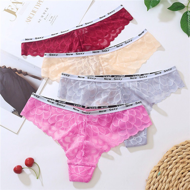 Sexy Celana Dalam Wanita Lace G String Bernapas Pakaian Dalam Motif bunga Thong C217