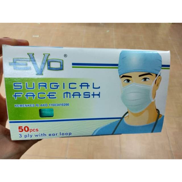 Masker Evo 3ply surgical mask isi 50pcs