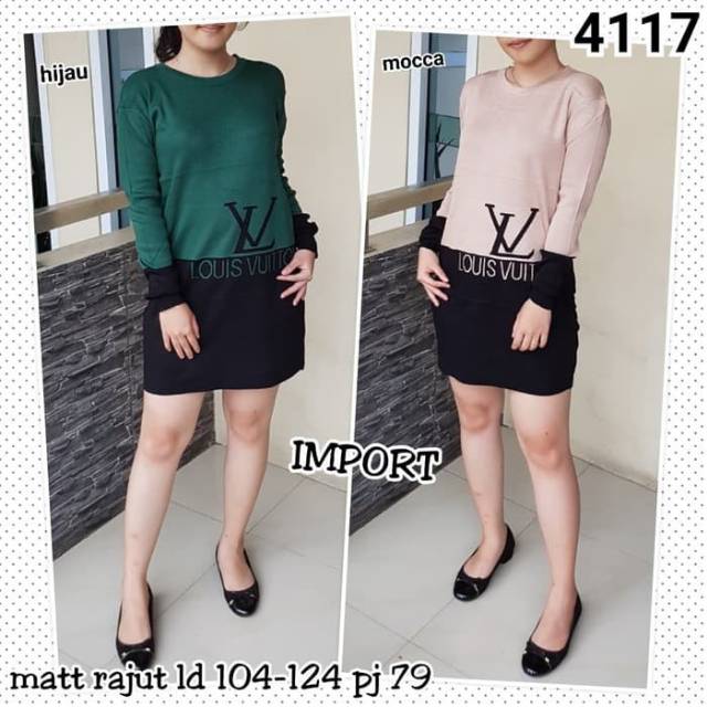 Tunik dress rajut lv import