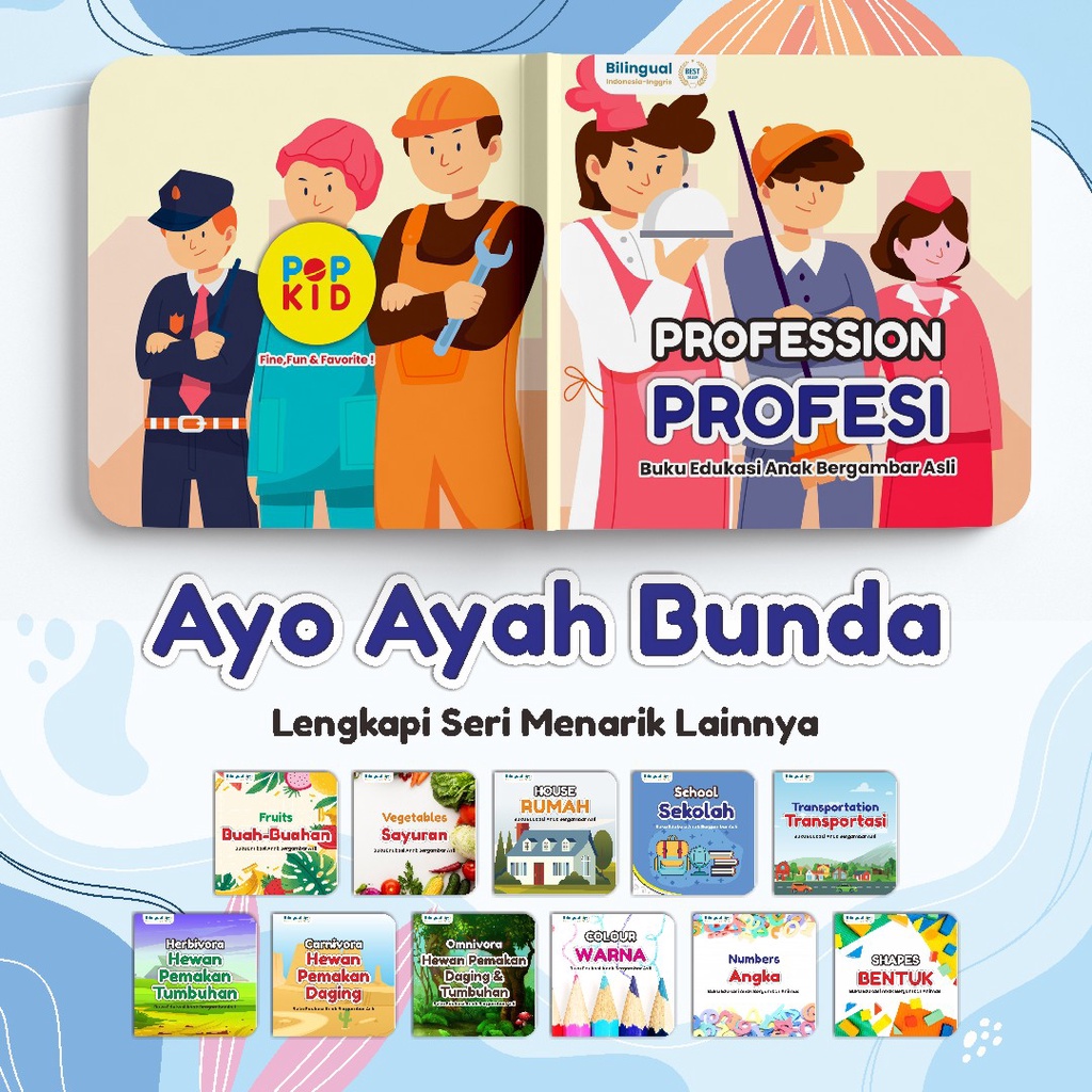 PAKET 12 PCS BUKU MINI BOOK PENGENALAN PENGETAHUAN BILINGUAL ANIMASI EDUKASI ANAK BAYI PAUD