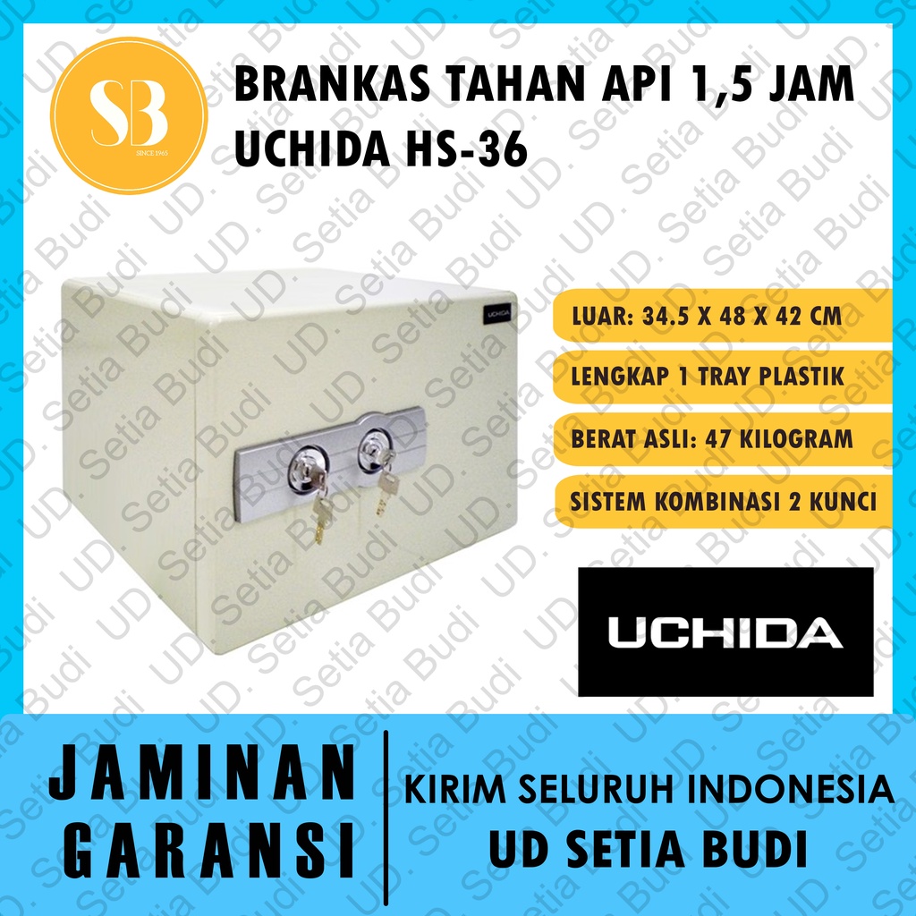 Brankas Tahan Api 2 Kunci Non-Alarm Uchida HS 36