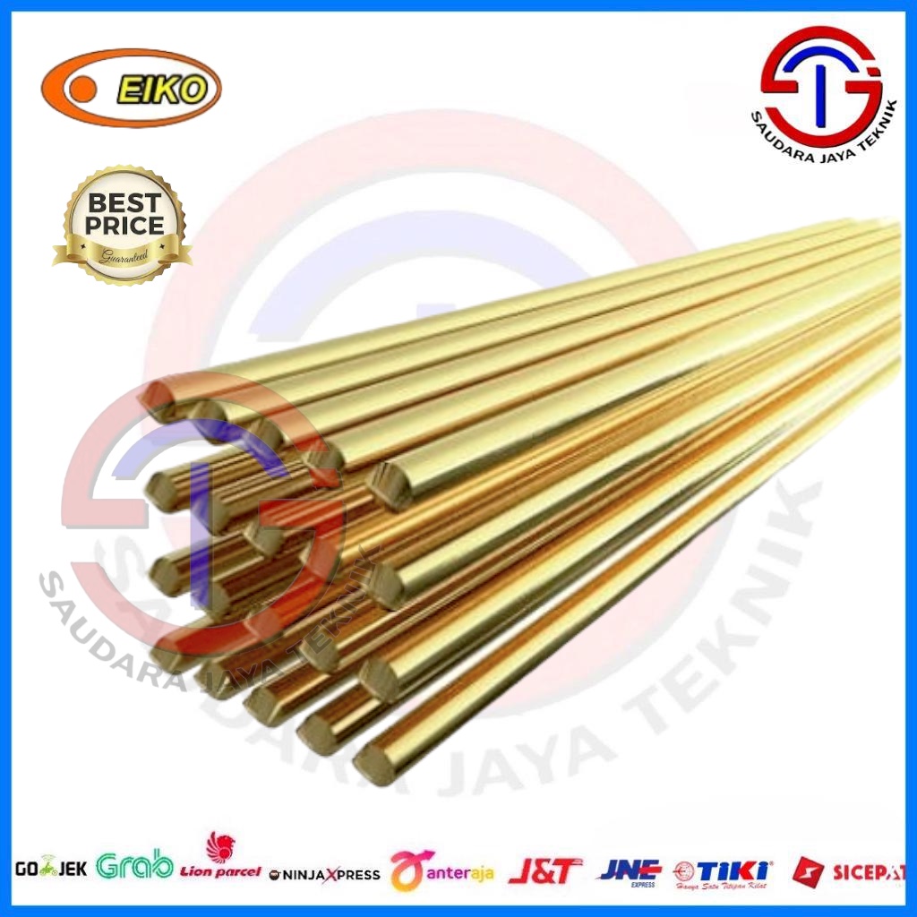 Kawat Las Kuningan EIKO 2 mm / 2.5 mm / 3 mm / 4 mm / 5 mm x 1 meter BATANGAN / ECER