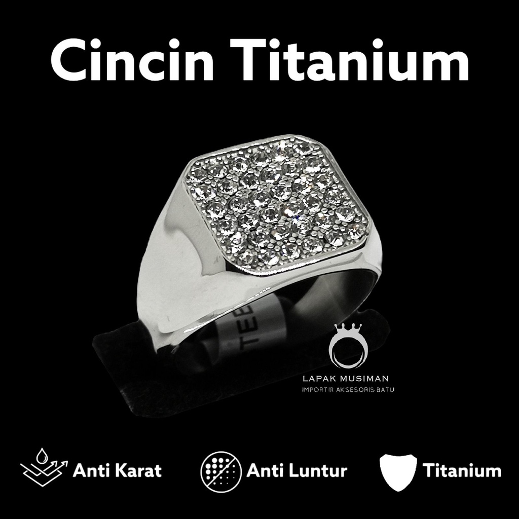 [Bayar di Tempat] CINCIN PRIA SUPER MEWAH AMERICAN DIAMOND - LIMITED STOCK - KODE 06 SILVER CINCIN TITANIUM ANTI KARAT BATU BERLIAN