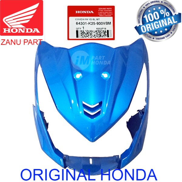 64301-K25-900VBM Cover Front Panel Tameng Dada Tebeng Lampu Depan Beat Fi INJEKSI 2012 - 2016 Biru o