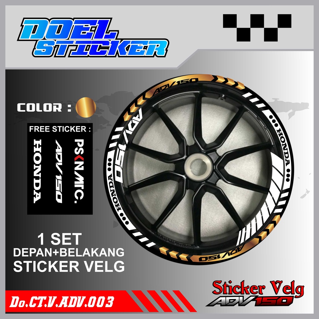 STICKER CUTTING LIST VELG HONDA ADV 150 VARIASI MOTOR DOEL 012