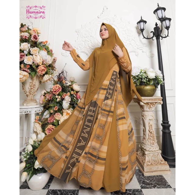 Mauza Humaira Series ORI by Humaira / Gamis Set Syar'i / Gamis Pesta / Dress Muslimah / Baju Syar'i Lebaran / Fashion Branded Muslimah-6