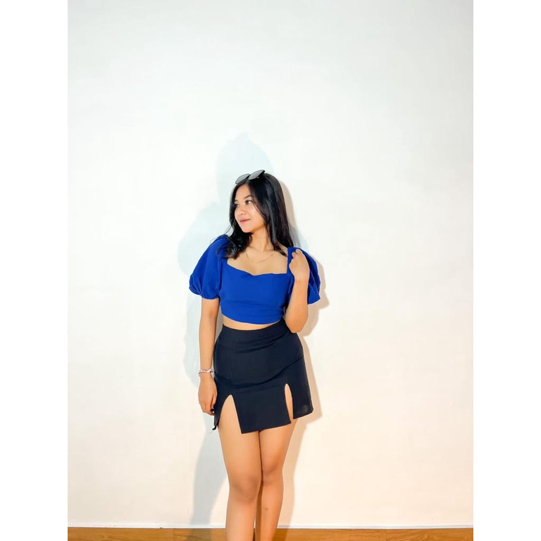 TOP AYANA/ BLOUSE WANITA/ BLOUSE LINEN/ ATASAN WANITA/ CROP TOP