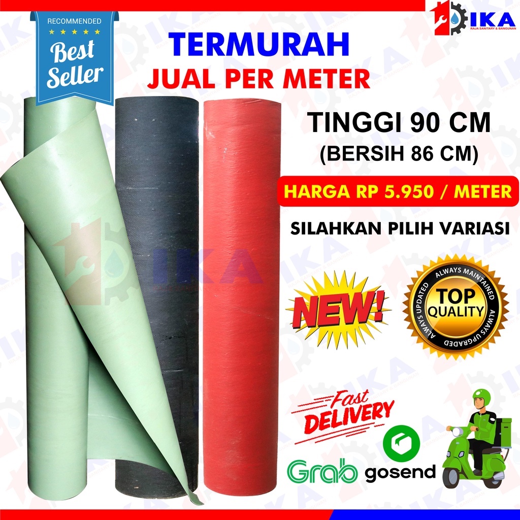 Karpet Talang Air 1 Meter 90 (Bersih 86cm) Merah Hitam Pabrikan READY !!