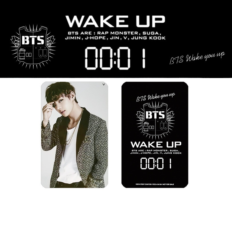 8pcs / set Kartu Lomo Foto BTS Bangtan Boys WAKE UP SUGA JiMin V RM Jin J-Hope Jung Kook