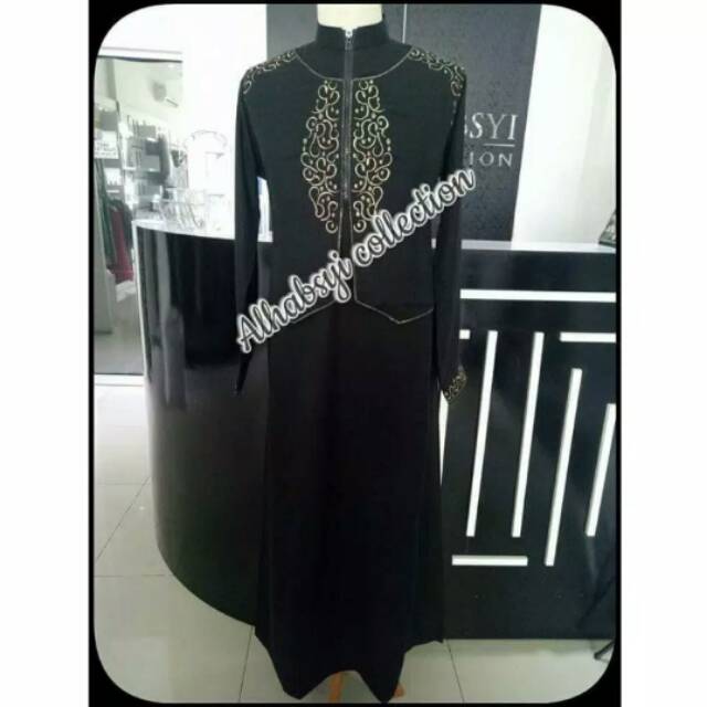 GAMIS EXCLUSIVE "BLACK CARDIGAN" By Alhabsyi Collection