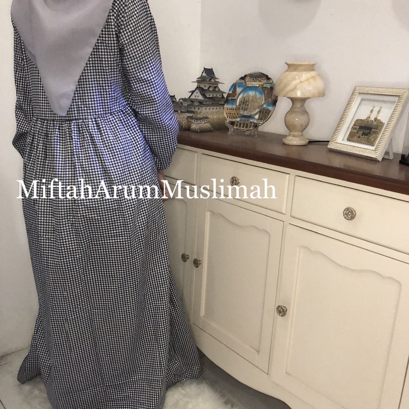 Gamis Katun Jepang motif kotak