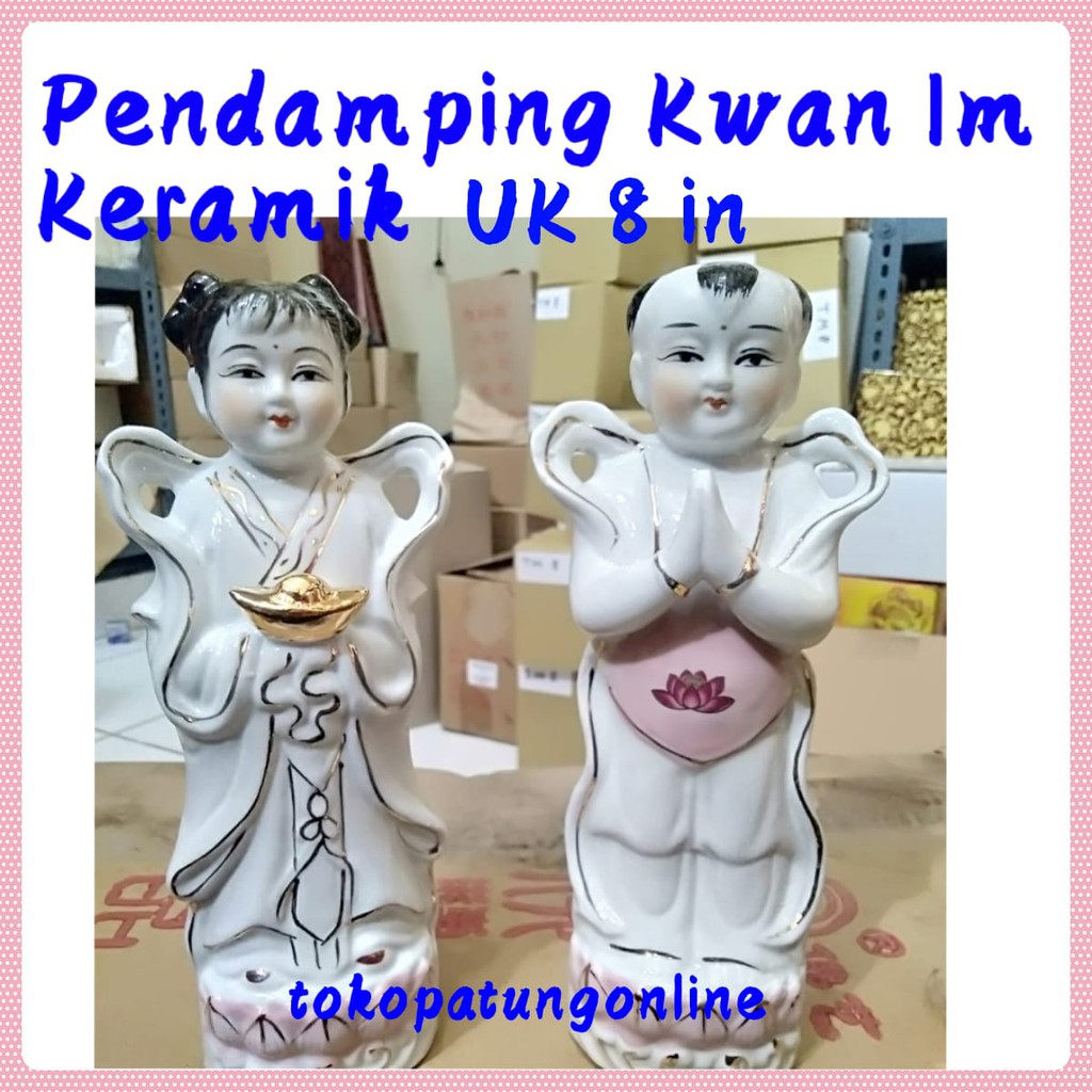 Patung Pendamping Kwan Im Keramik Uk 8 in 1 Set