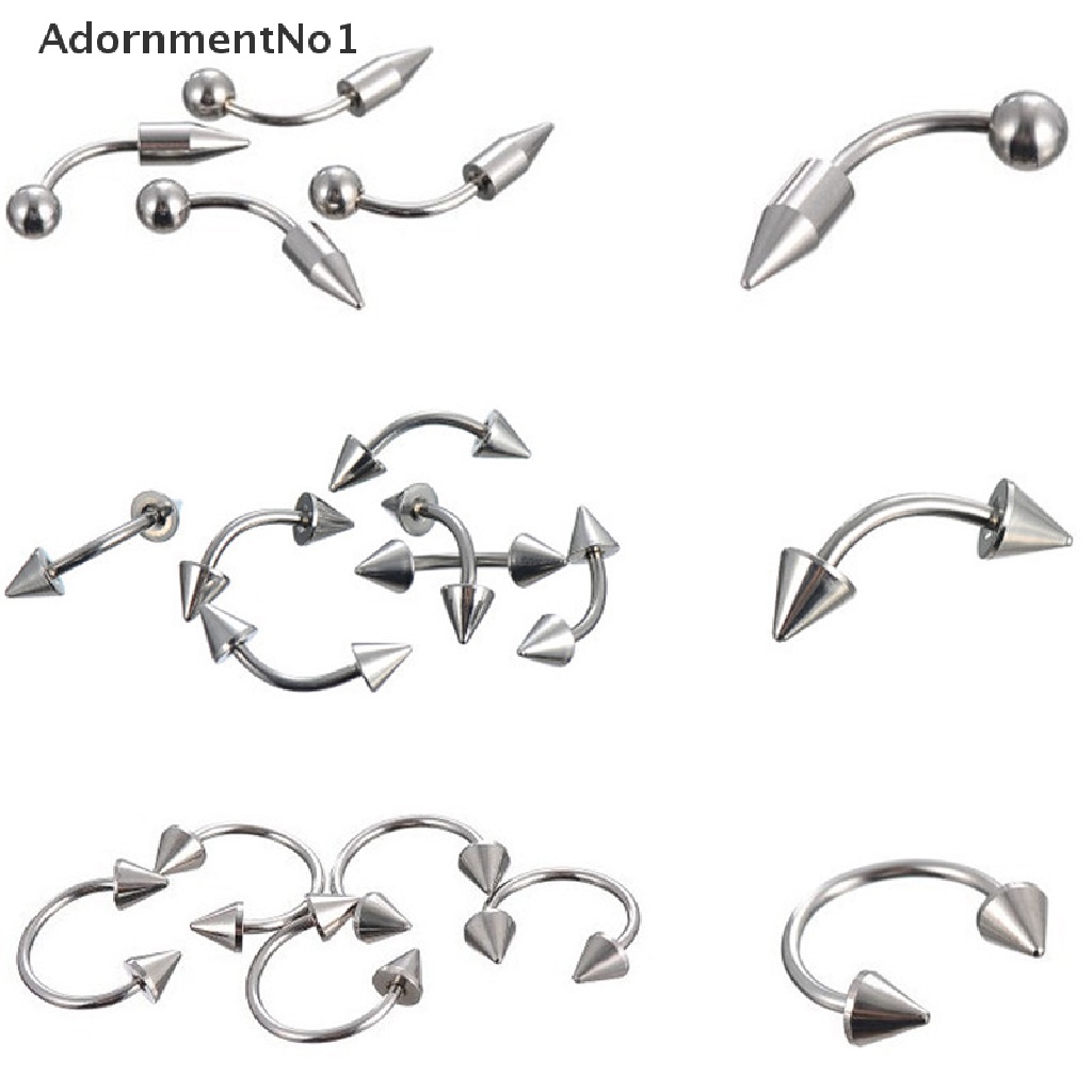 (AdornmentNo1) 60 / 85PCS Anting Tindik Lidah / Alis / Hidung / Perut Bahan Stainless Steel Untuk Wanita