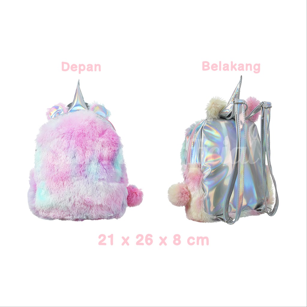 TAS RANSEL BACKPACK ANAK PEREMPUAN REMAJA UNICORN COLORFUL PINK SHIFRA