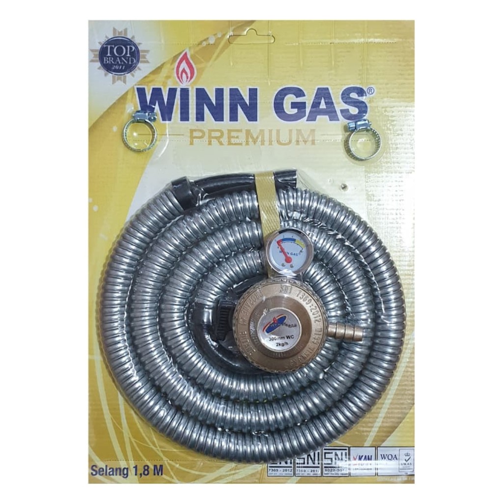 PAKET WINN GAS 199M REGULATOR GAS METER + SELANG ALUMINIUM KUALITAS PREMIUM