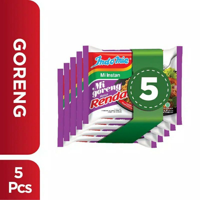 

Mi indomie Goreng rasa Rendang isi 5 pcs
