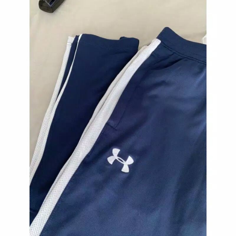 Celana training running lari Under Armour biru ukuran S