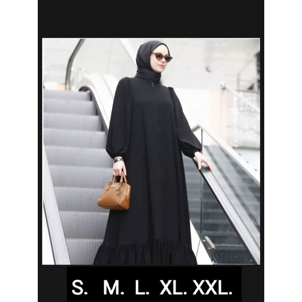 GAMIS WANITA TERBARU 2023 KEKINIAN VIRALGAMIS WANITA SYAR'I GAMIS AMORA BLACK  GAMIS WANITA KEKINIAN GAMIS WANITA MUSLIM GAMIS WANITA JUMBO GAMIS WANITA LENGAN PANJANG GAMIS SIZE S M L XL XXL