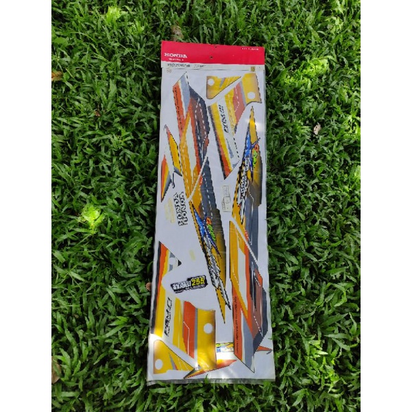 striping polet list body grapic sticker honda supra x 125 f1 2006 2007 hitam orange original stripin