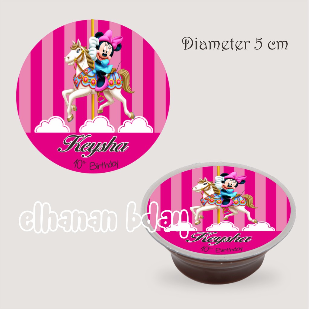 STIKER ULANG TAHUN CUSTOM, STIKER PUDING, STIKER SNACK ULANG TAHUN