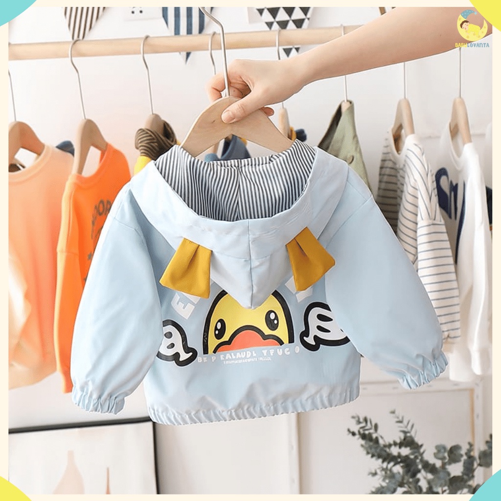 BABYLOVANTA - Jaket anak 0-5 tahun DUCK BIRU / outwear anak / sweater anak / jaket anak premium IMPOR KOREA / atasan anak