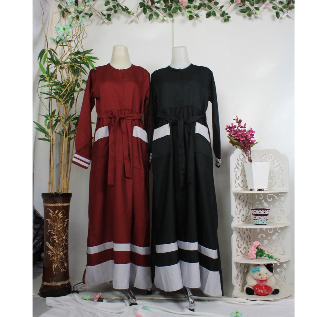 Alisha dress syari gamis Saku depan umbrella Mayung busana muslim wanita muslimah osd oki