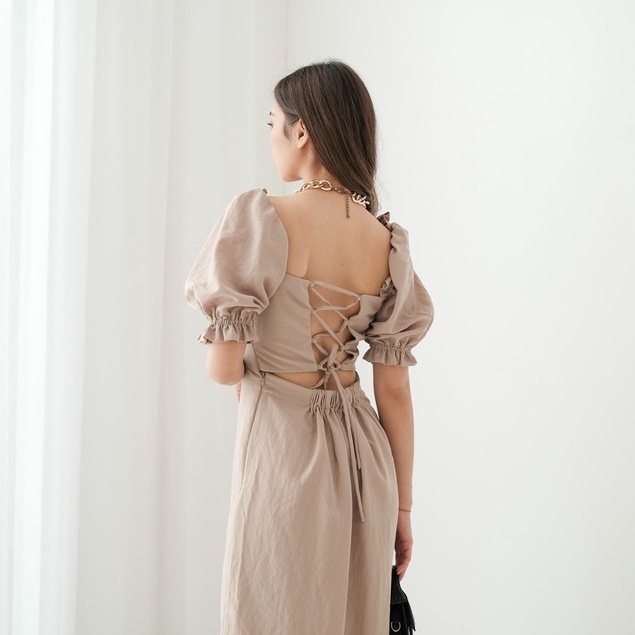 [TAVIA] NAURA MIDI DRESS / DRESS WANITA / DRESS KOREA