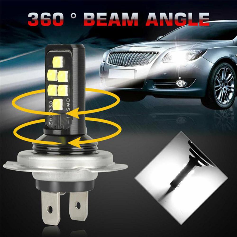 Rebuy H4 H7 Bohlam Lampu Depan LED 1pc 12V Aluminium High Low Beam Aksesoris Mobil Lampu Mengemudi