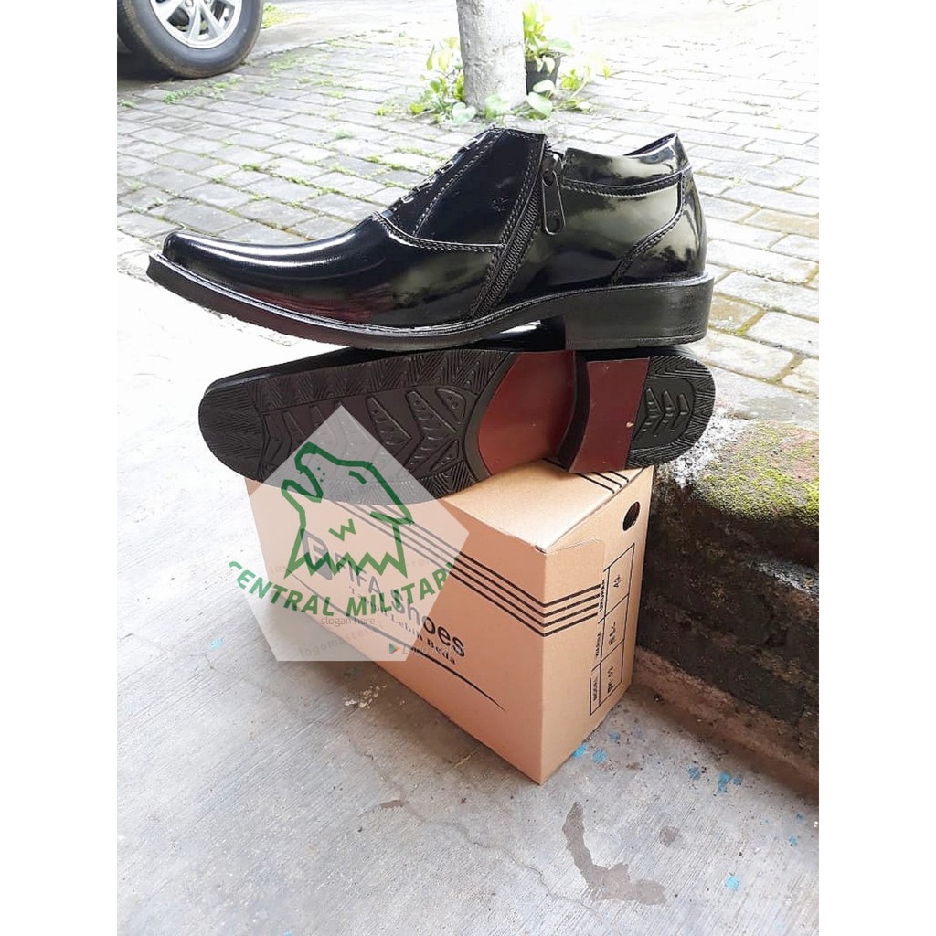 Sepatu PDH Resleting Variasi - Sepatu Kantor - Sepatu Kilap - Sepatu Formal