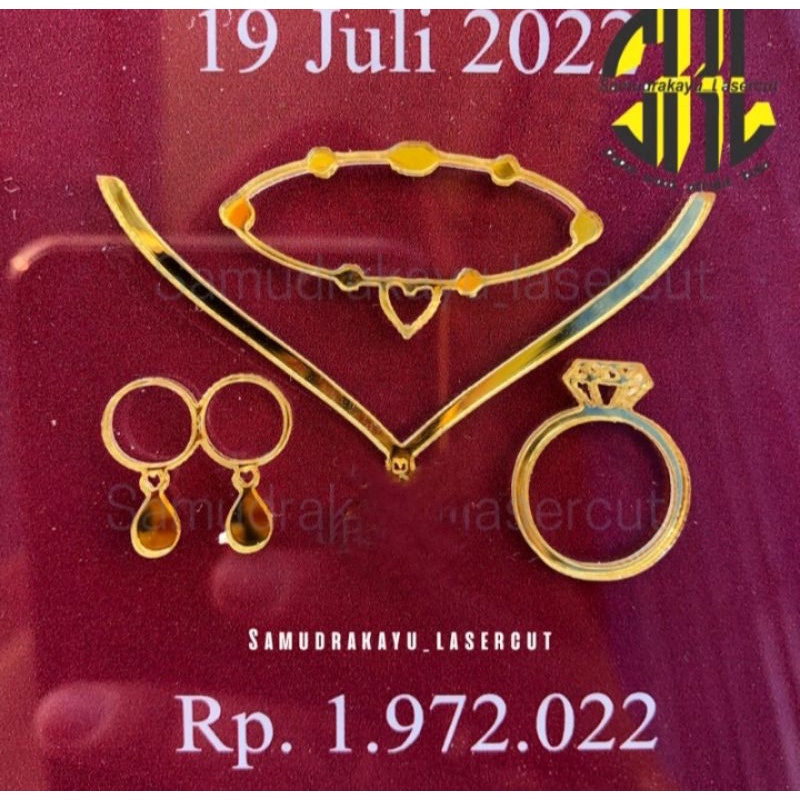 REPLIKA PERHIASAN MAHAR .BAHAN AKRILIK 2MM GOLD/ROSEGOLD/SILVER