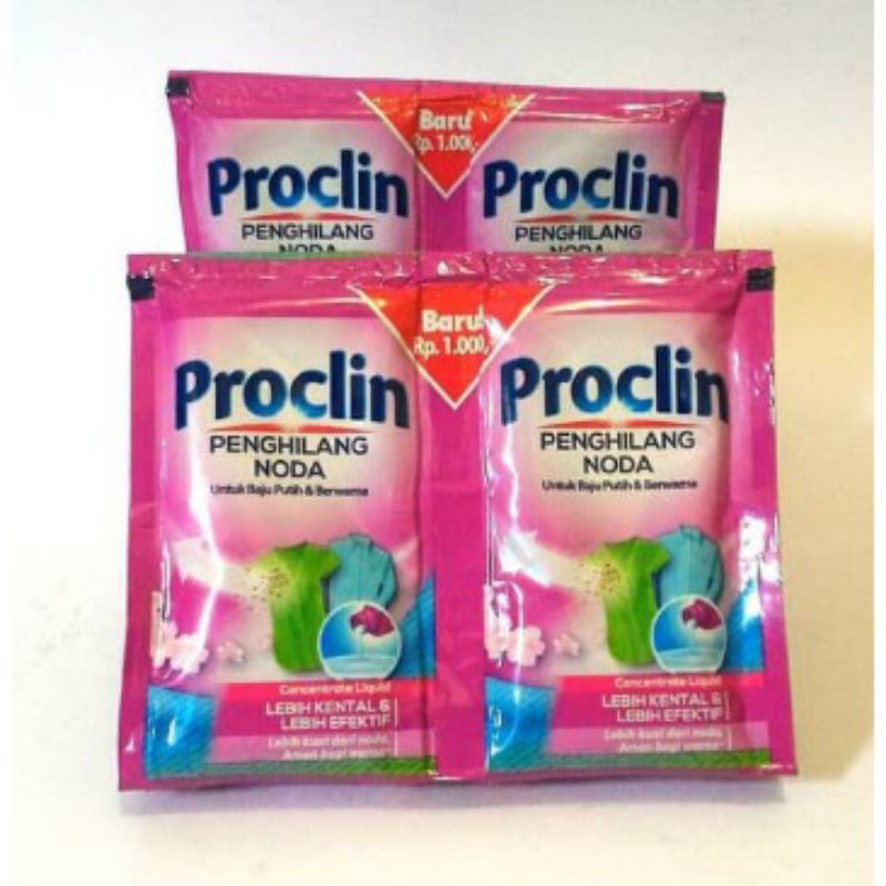 PROCLIN PINK ( ISI 1 BARIS ATAU 2 SACHET) PEMUTIH PAKAIAN BERWARNA