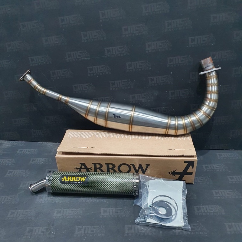 Knalpot Racing Arrow 2T Honda Tiara Stainless Full System Original