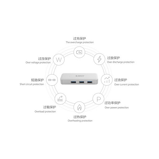 Type-c to usb 3.0 hub orico 4 port 5Gbps VL812 for pc cpu laptop Tc4u-u3 - Usb-c to Terminal usb3.0 4 slot tc4uu3