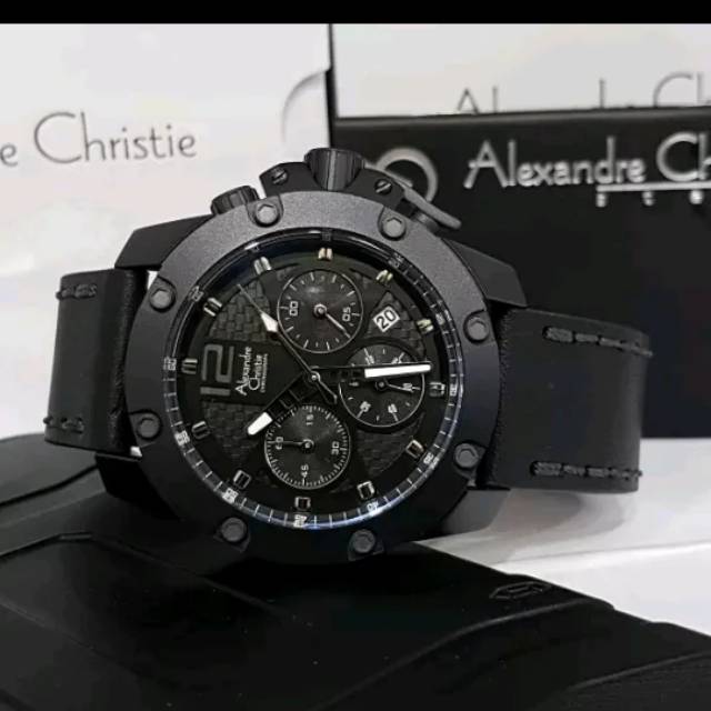 Jam Tangan Pria Alexandre Christie Original Pull Black AC6290