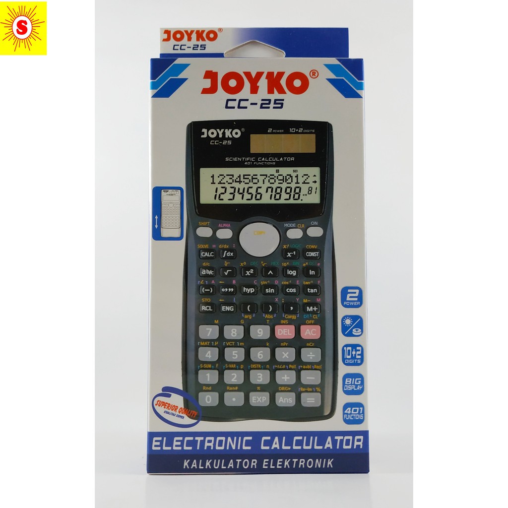 

CALCULATOR JOYKO CC-25 SCIENTIFIC KALKULATOR 401 FUNCTIONS CC25